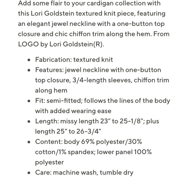 LOGO textured knit cardigan w/ Chiffon hem - Picture 8 of 8